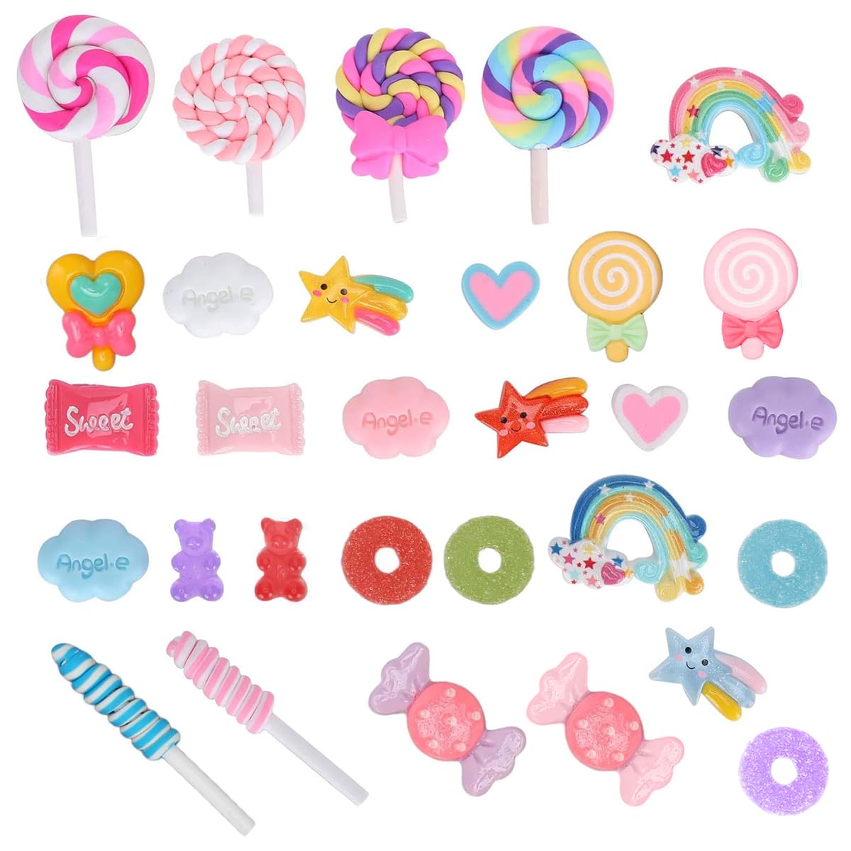 HASTHIP Resin Charms for DIY Crafts featuring Flatback Design and 30 Mixed Pieces | Cute Decorative Embellishments