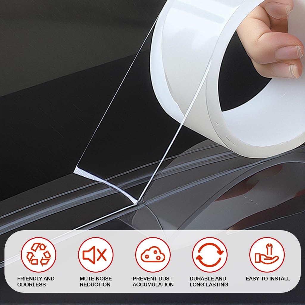 STHIRA Car Sunroof Edge Waterproof Sealing Strip with Noise Reduction | Transparent Heat Resistant Trim
