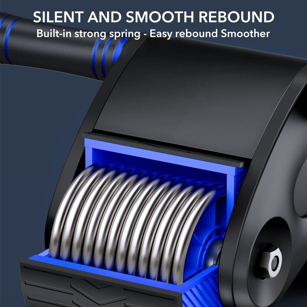 Proberos Ab Roller for Home Workout with 10.5cm Dual Wheel and Automatic Rebound Spring | Core Strength Trainer