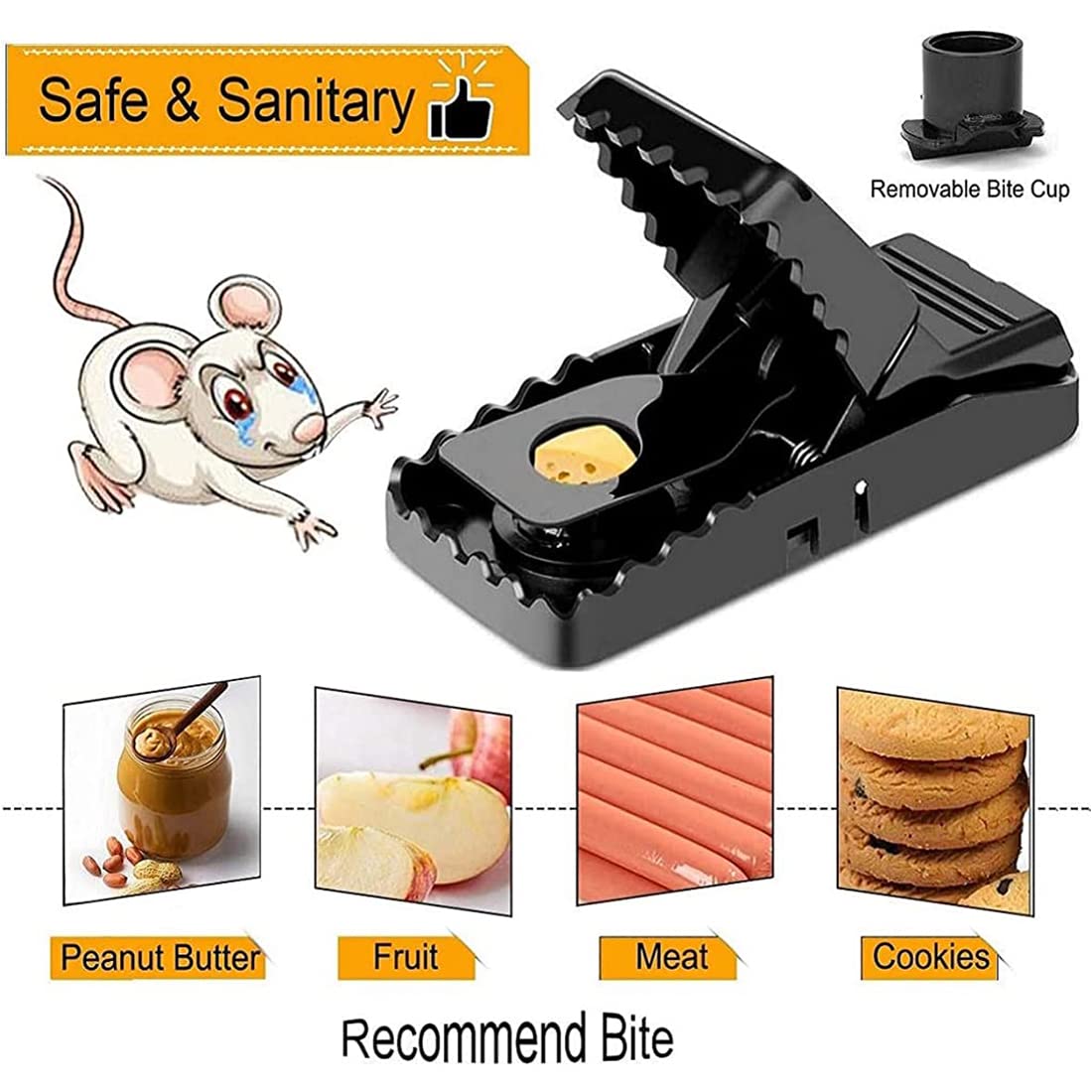 Optifit Rat Traps for House and Garden featuring Quick Slam Mechanism | 2 Pcs Reusable Set