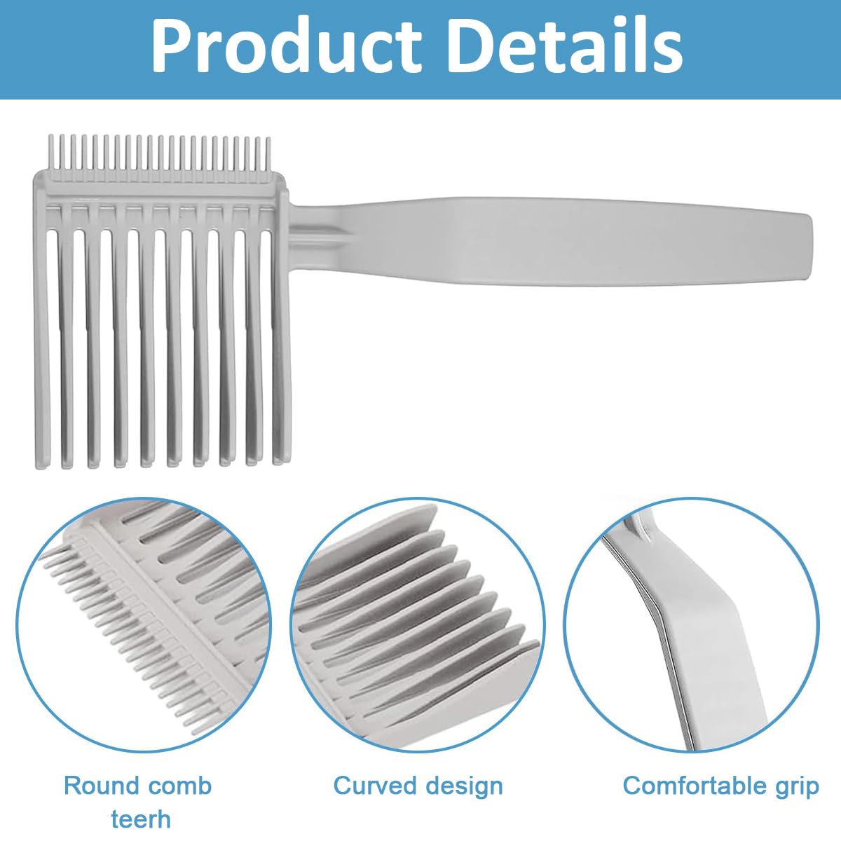 ZIBUYU Hair Cutting Comb for Men with Curved Back & Tapered Teeth | 2Pcs Anti-Static ABS