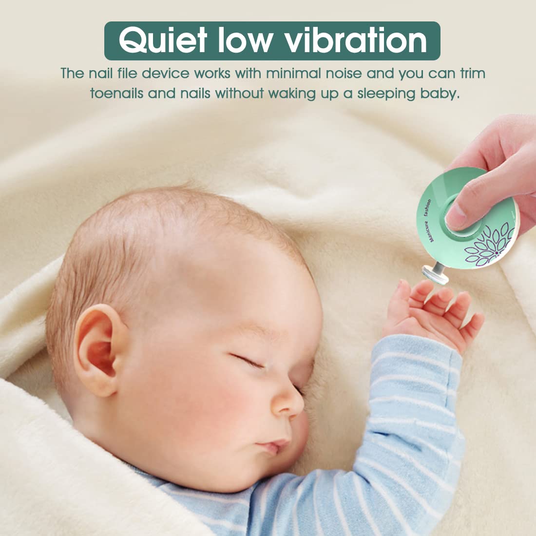 PALAY Baby Electric Nail Trimmer with 6 Grinding Bits for Safe Quiet Nail Care | Portable Kit