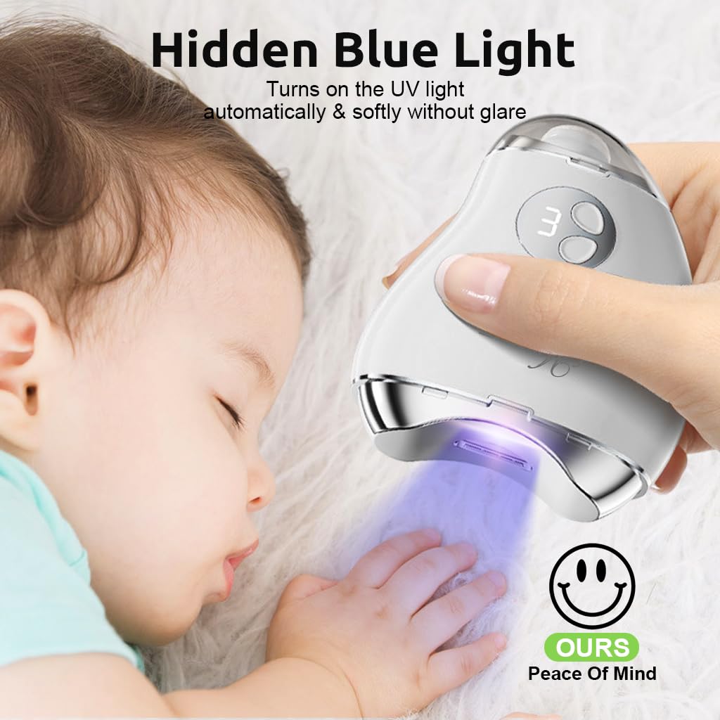 MAYCREATE USB Baby Nail Trimmer with LED Light featuring Dual Head 3 Speeds Safe Filer for Kids and Adults