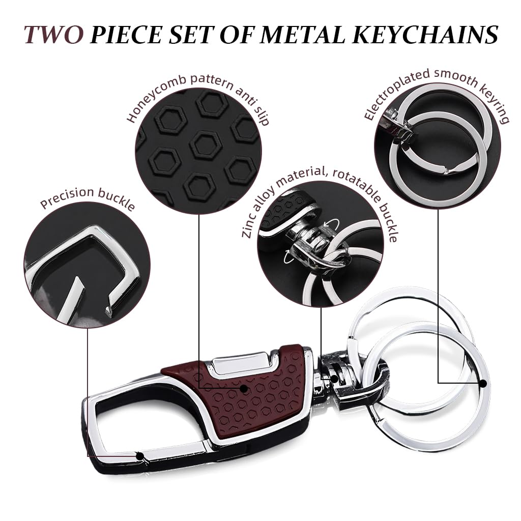 Zibuyu Keychain for Men with Dual Keyring Design and Zinc Alloy Build 9.5×3 cm | Gift for Car and Bike