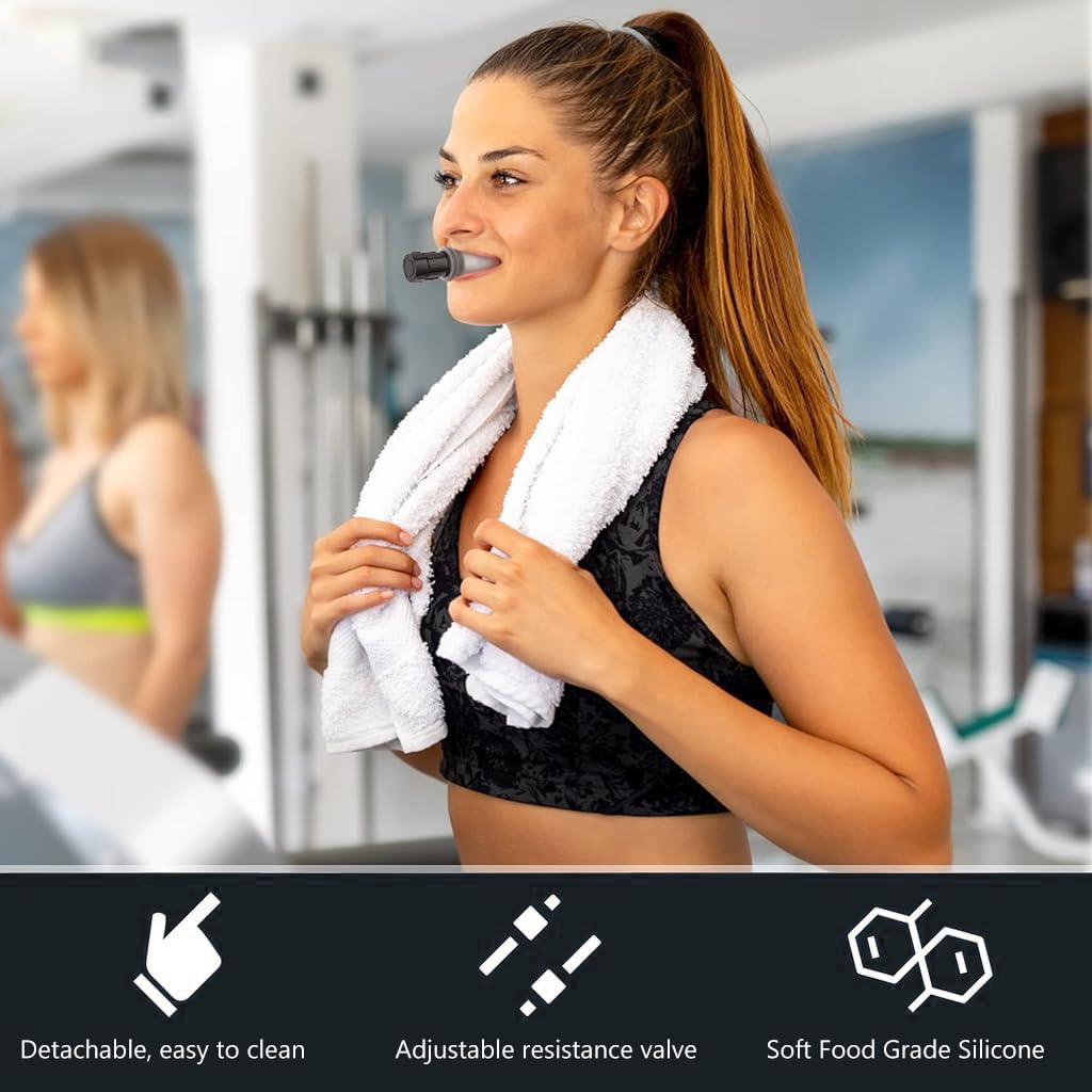 Proberos Breathing Trainer for Lung Strength and Endurance featuring Dual Resistance Knobs | White