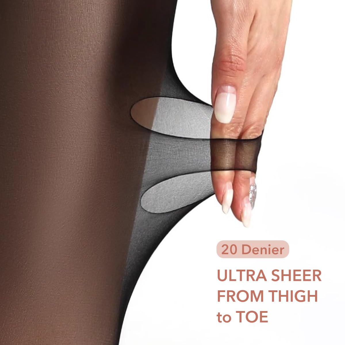 Zibuyu Women's Sheer Tights 2 Pack with Reinforced Toe for Elegant Comfort and Shaping | Nylon Stretch Pantyhose