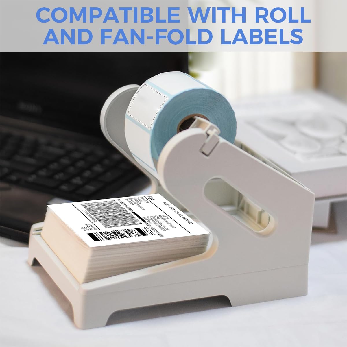 ZIBUYU Thermal Paper Stand for 100x150mm and 100x100mm Labels with External Holder Design