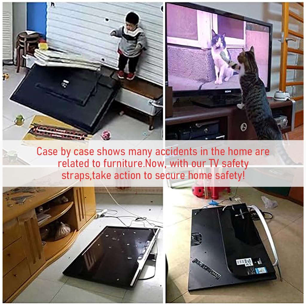 SNOWIE SOFT Anti Tip Straps for TV with Sliding Buckle 5–35 in Adjustable Nylon Webbing | Child Safety