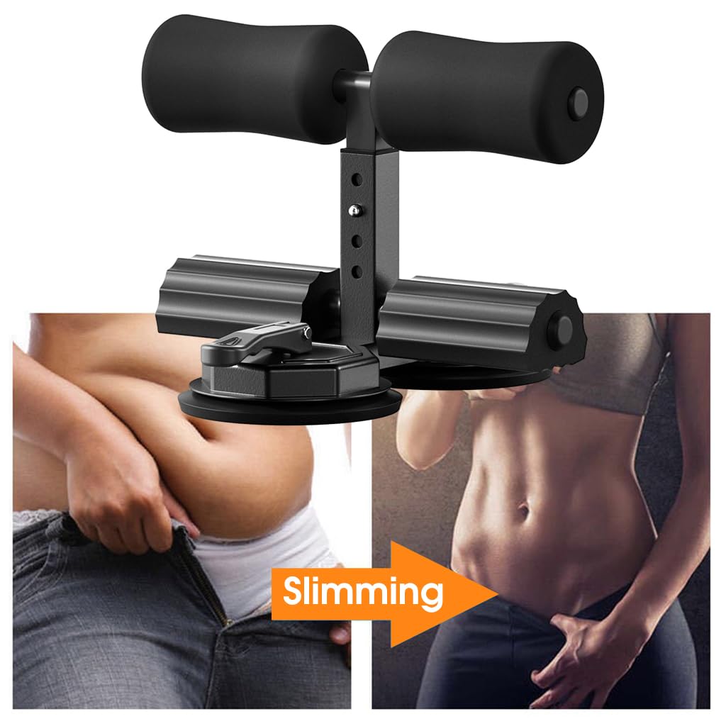 Proberos® Sit Up Bar Dual Strong Suction Cups Design Floor Sit Up Bar Home Abs Trainer Adjustable Height Sit Up Bar for Men Women Sit Up Assistance Trainer