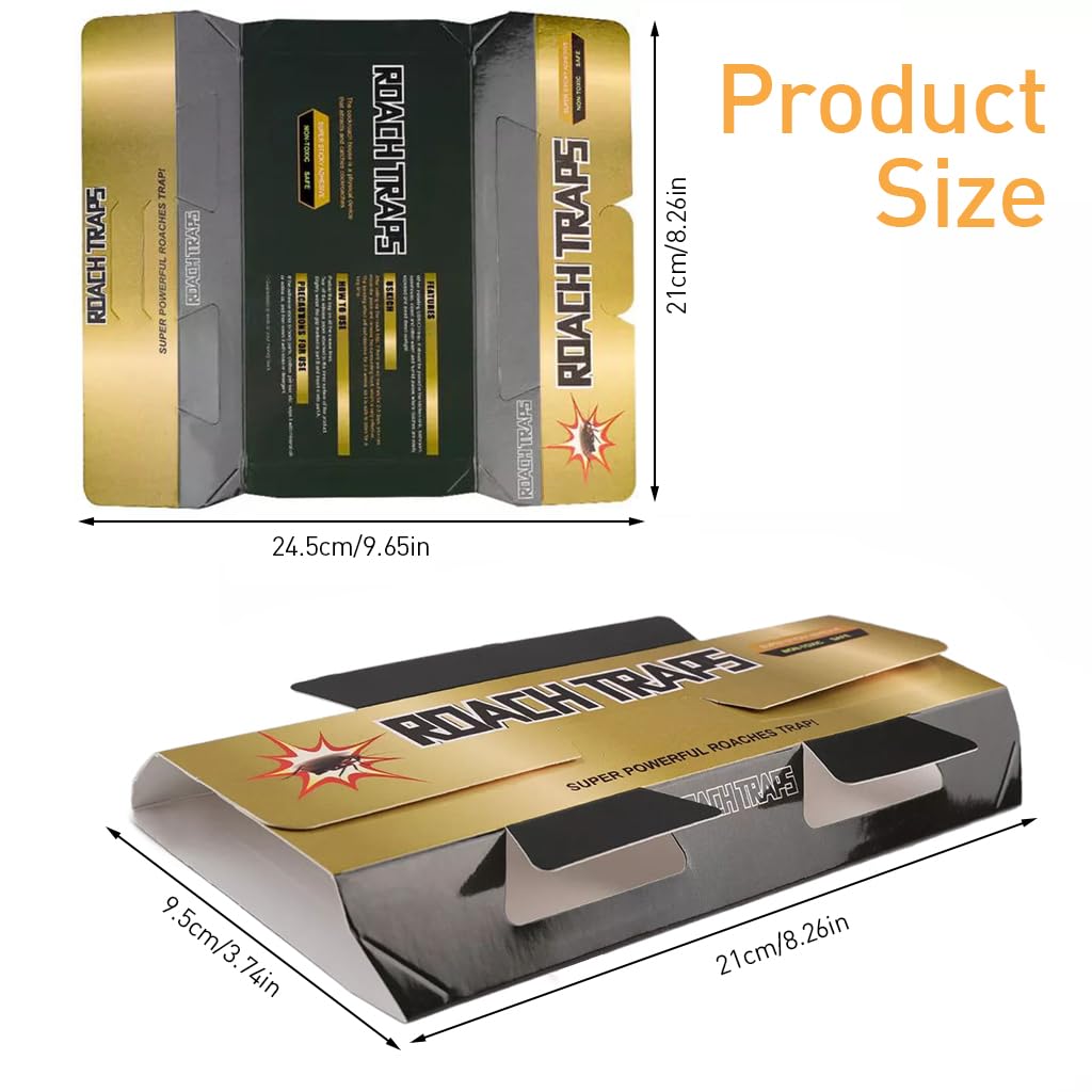 HASTHIP Cockroach Traps for Kitchen and Home with Strong Adhesive Glue | 10pcs Safe Pesticide‑Free Pest Catcher