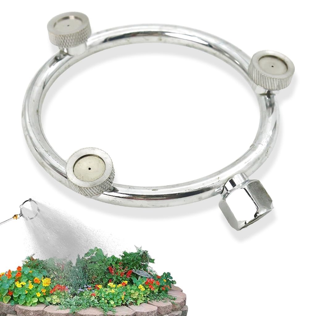 HASTHIP Metal Garden Sprayer Nozzle for Plants with Three Mist Heads 3PCS | Stainless Steel Atomizing Ring