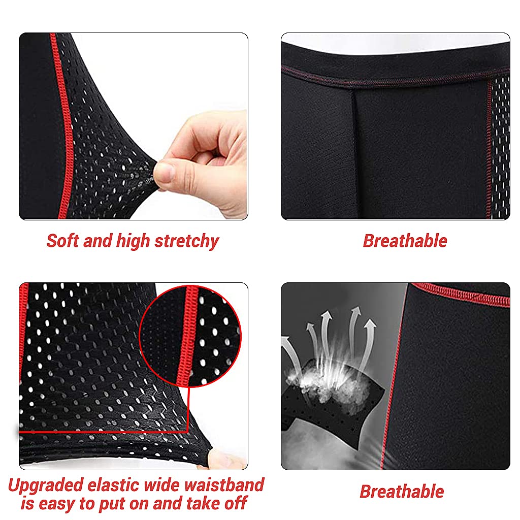 PROBEROS Cycling Shorts for Long Rides with 3D Gel Padding and Anti Slip Leg Grips | Black