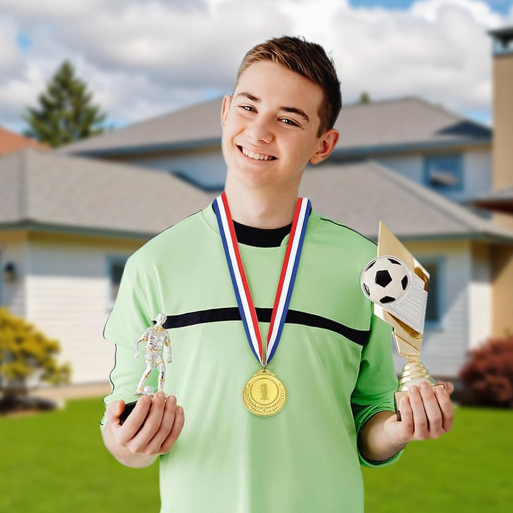 Proberos Award Medals Set for Sports Events and School Competitions | 3pcs 52mm Zinc Alloy with Ribbons