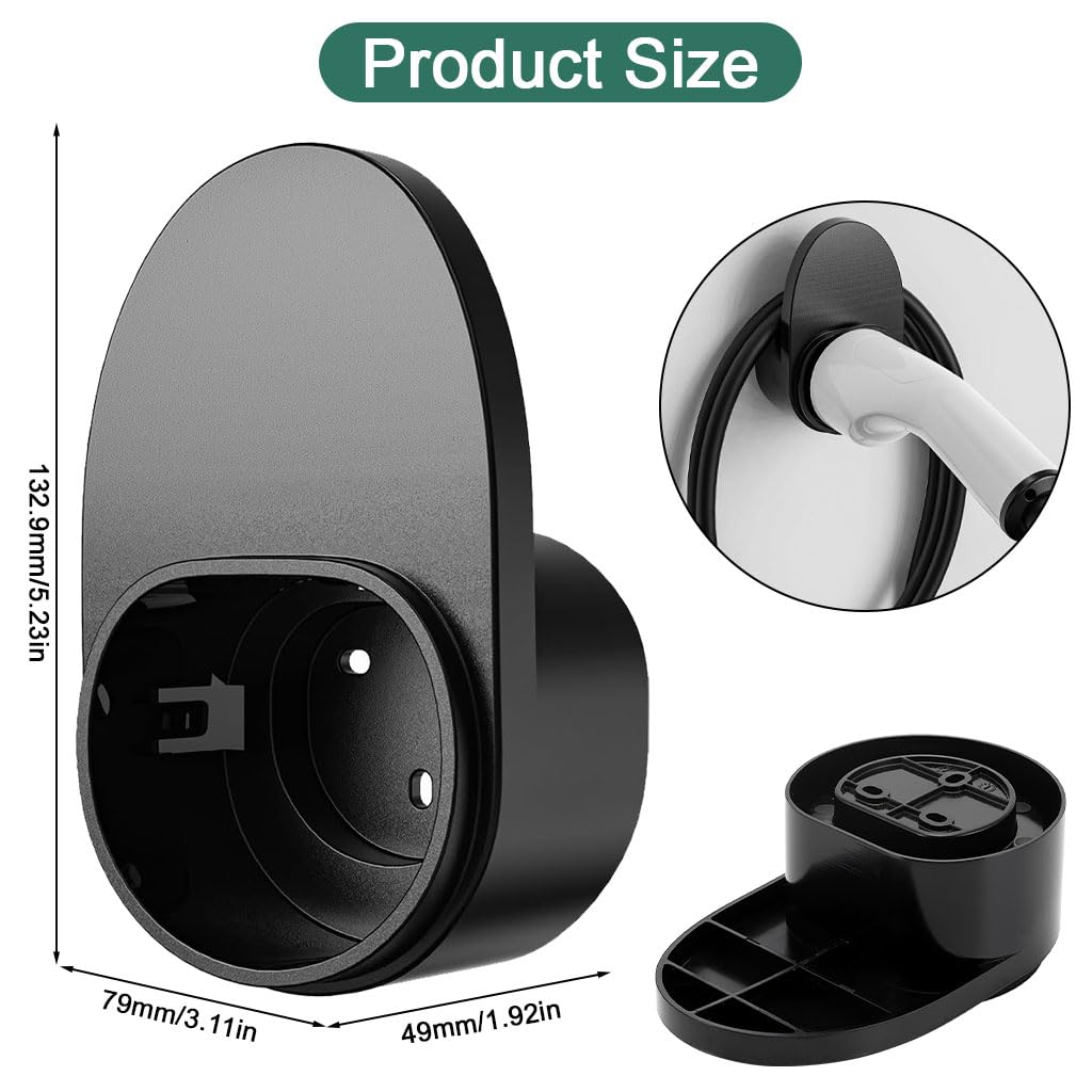 STHIRA Charging Plug Wall Holder for EV Use with Screwfix Mount and PC Bracket | Cable Organizer