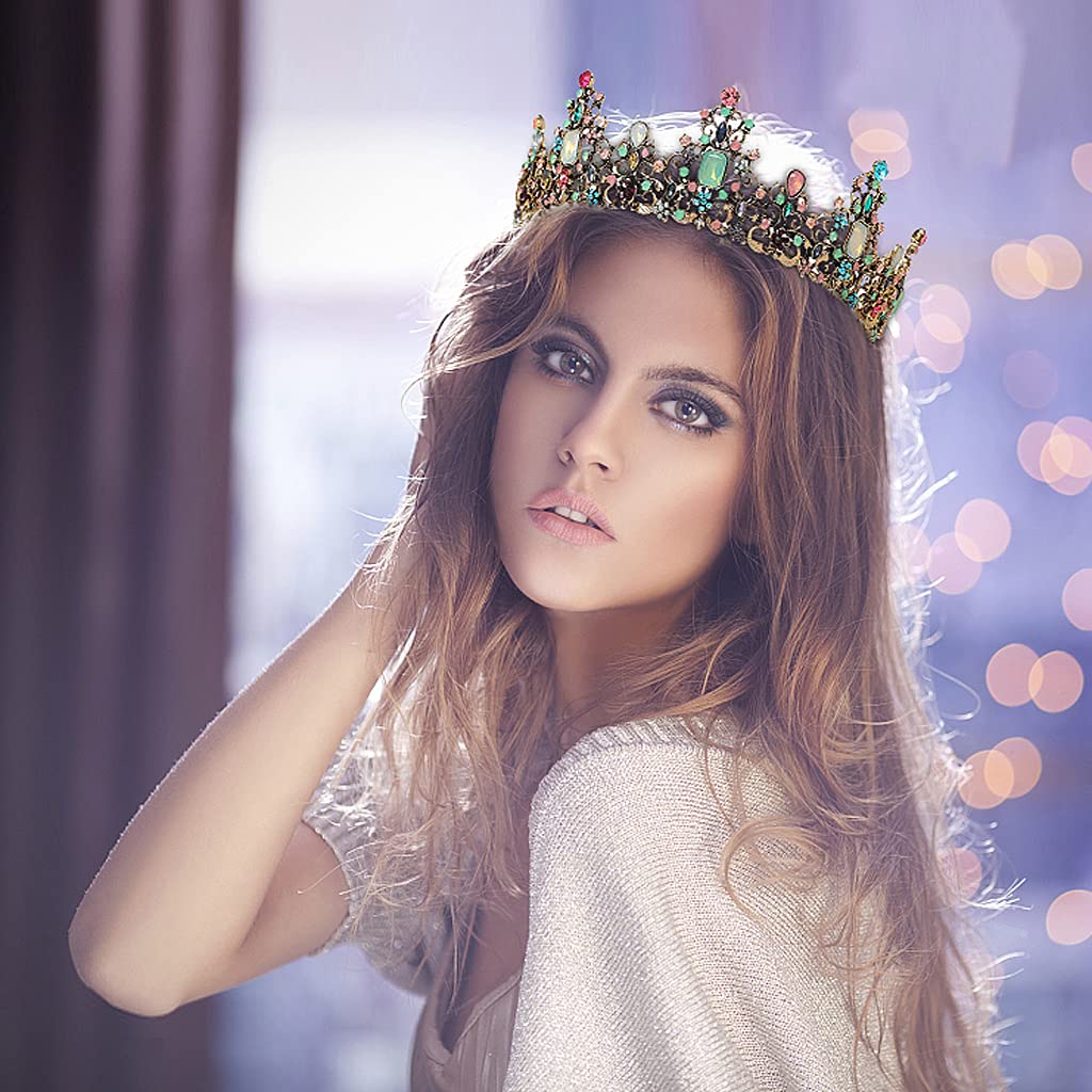 PALAY Women’s Crown for Costume Parties featuring Baroque Rhinestone Design 2.3 in Height