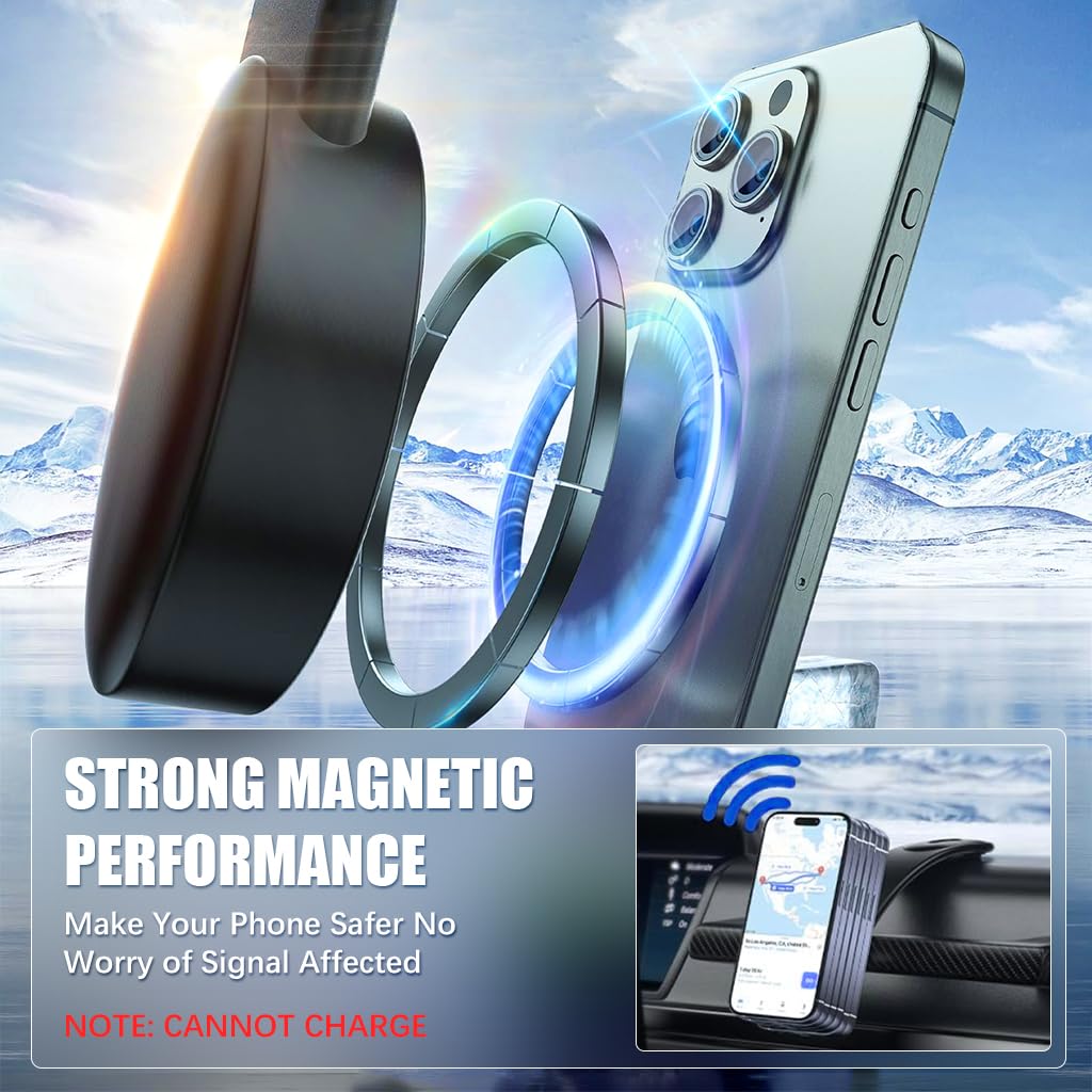STHIRA Magnetic Phone Holder for Car with N52 Magnet 1.8kg Grip and Flexible Aluminum Arm | Dashboard and Home Use
