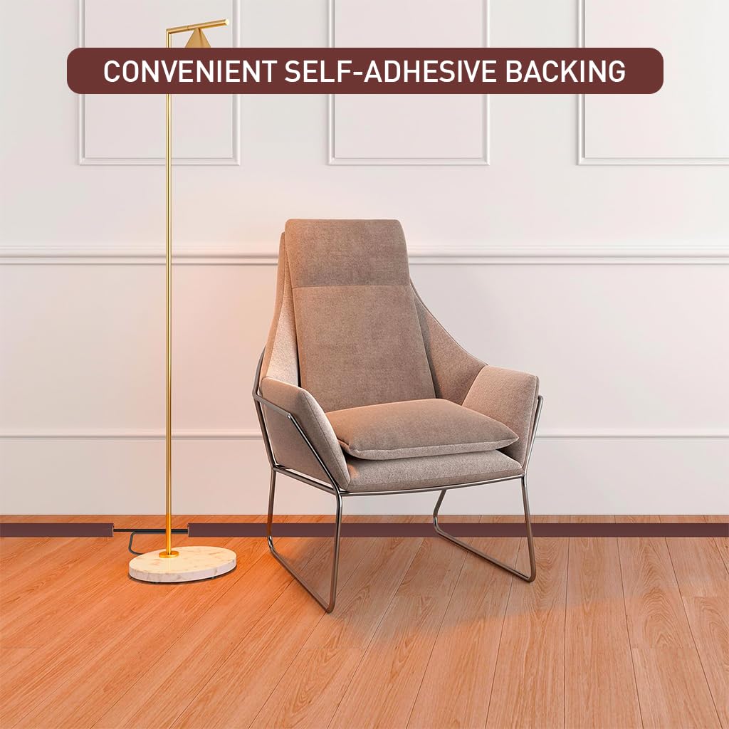 Serplex Floor Cord Cover for Home and Office Safety with 6.6ft Cuttable PVC Sleeve | Self-Adhesive Cable Protector