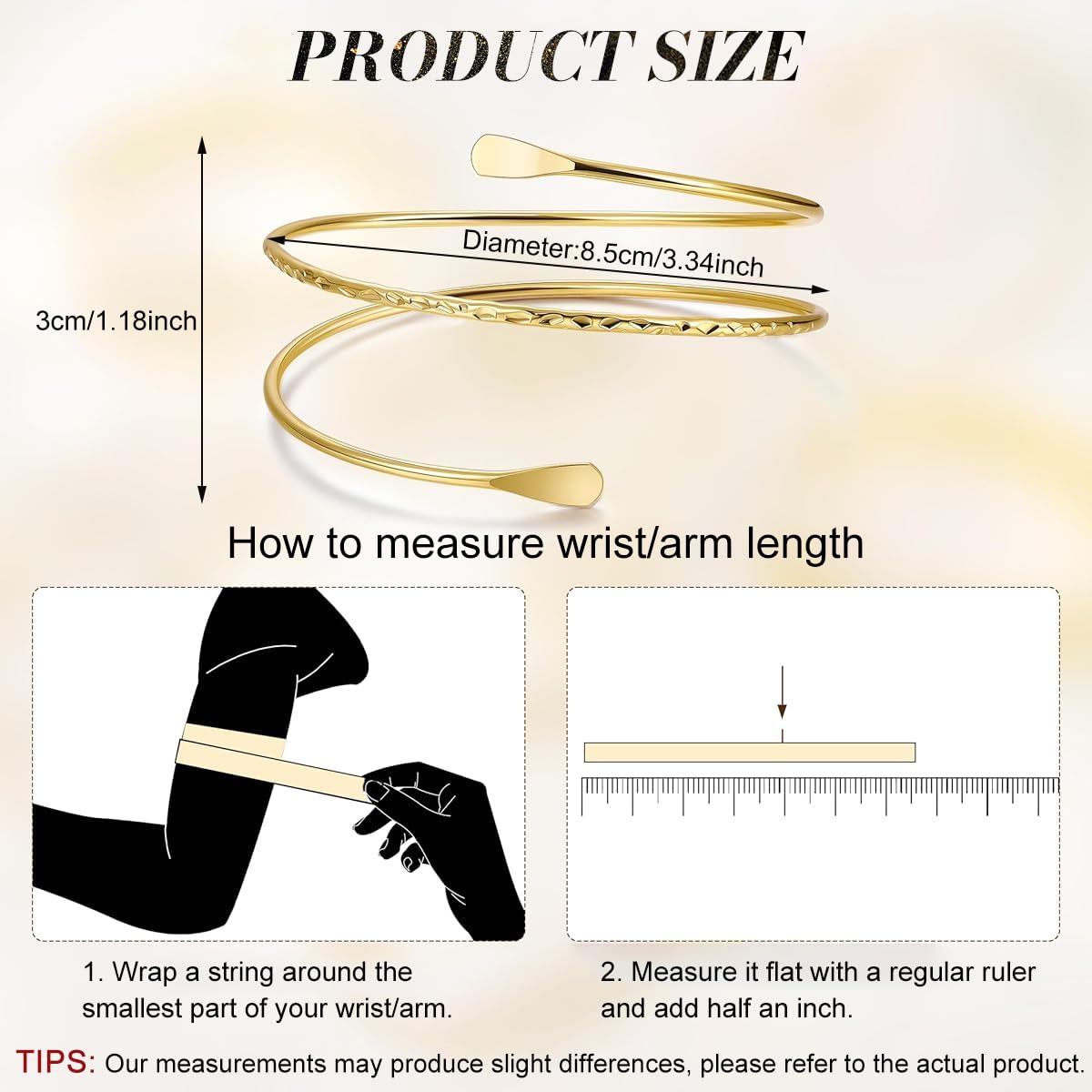 Zibuyu Arm Cuff Bracelet for Women with Adjustable Open-End Design in Nickel-Free Alloy | Elegant Party and Daily Wear Accessory