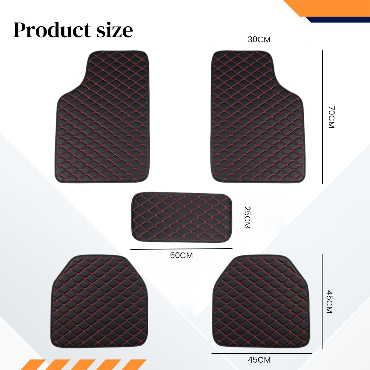 STHIRA Car Mats for SUV, Vans and Sedans featuring Anti-Slip Backing | Waterproof Leather Protection