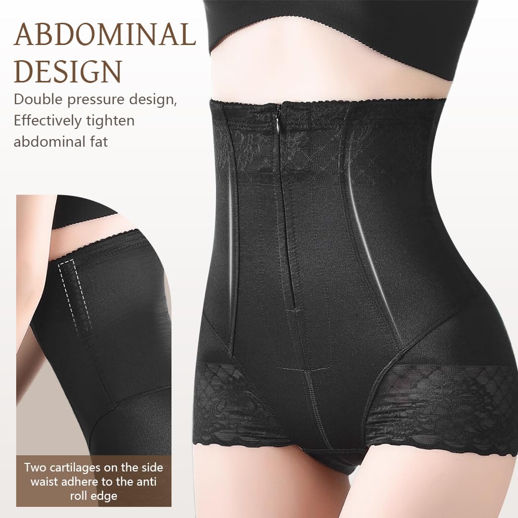 SANNIDHI Women Body Shaper Panties for Tummy Control featuring Lace Design | 2XL Black