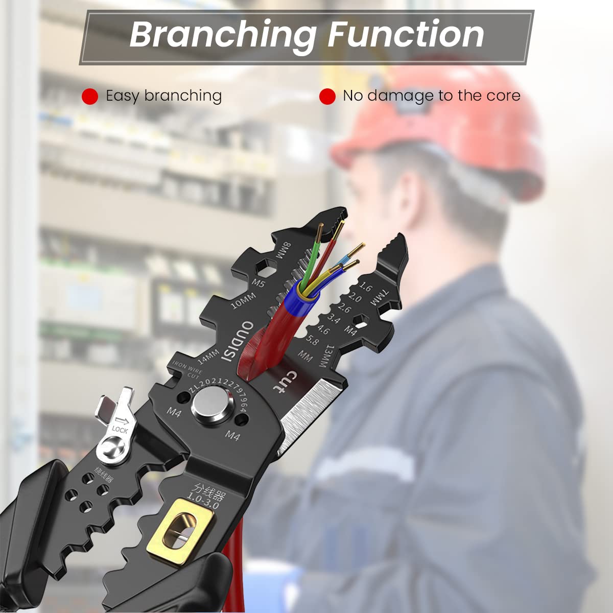 Serplex® 25-in-1 Wire Stripper, Multifunctional Wire Stripping Tool, Cable Stripper Tool, Wire Crimping Tool, Wire Cutter Stripping Tool for Electric Cable Stripping Cutting and Crimping (Black)