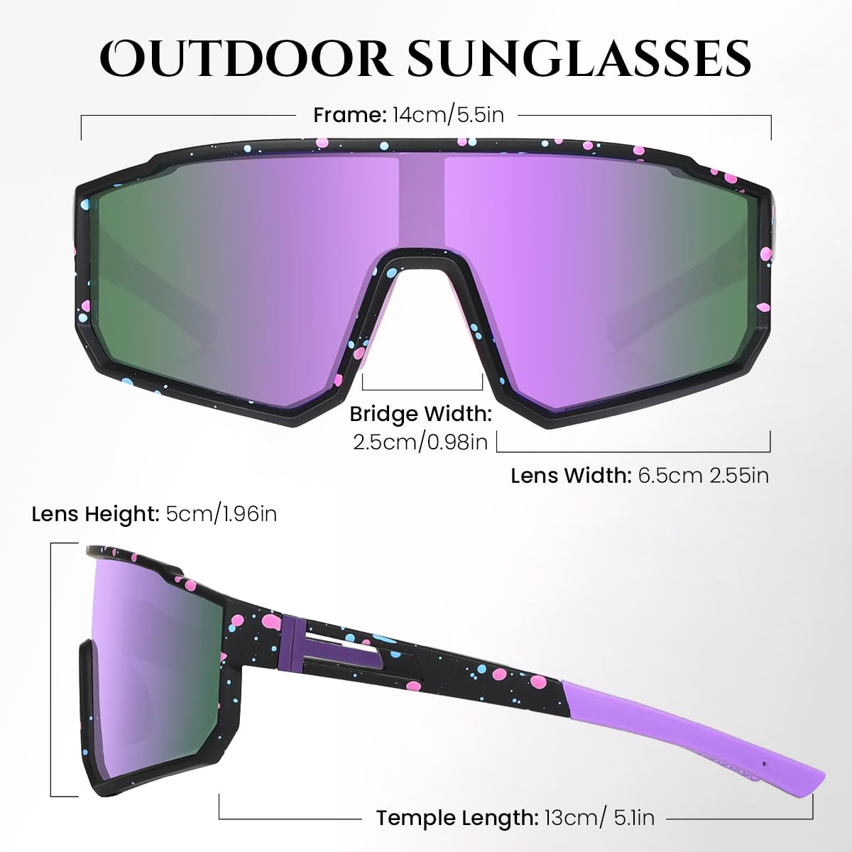 PROBEROS Polarized Sports Sunglasses for Driving and Cycling with 99.9% UV400 Protection | TAC Scratch‑Resistant Lenses