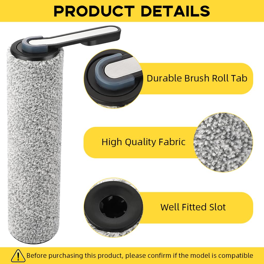 HASTHIP Replacement Brush Roll HEPA Filters for Tineco S3 F3 S5 3.0 2.0 2.0 Slim with 12PCS Microfiber and 4PCS Filters | Wet Dry Cleaning Efficiency