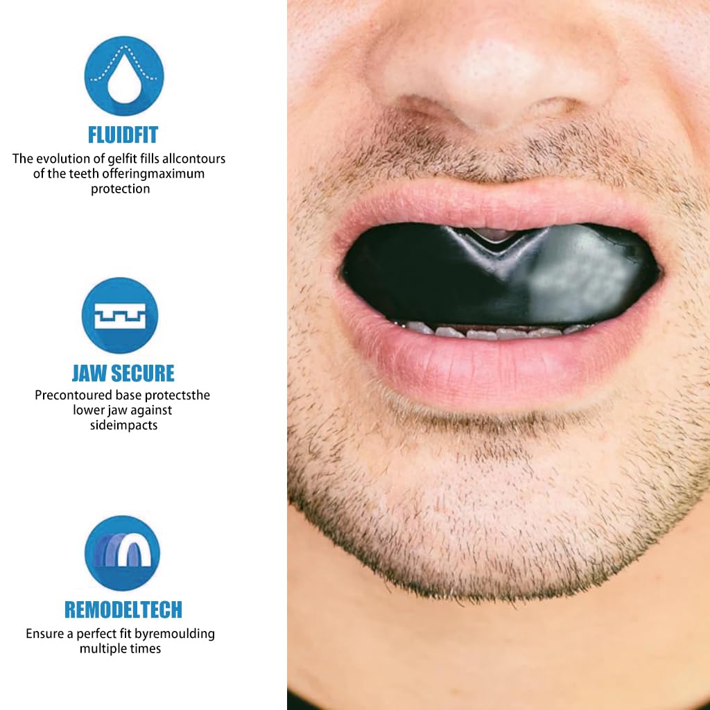 Proberos Sports Mouth Guard for Boxing and MMA with Heat Molded EVA Fit | 3 PCS Black