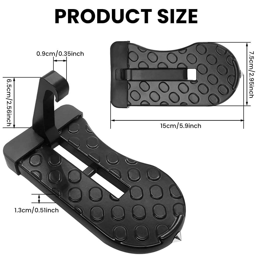 STHIRA Car Door Step for Easy Roof Access featuring Folding Hook and 147×76 mm Platform | Aluminum Alloy Build