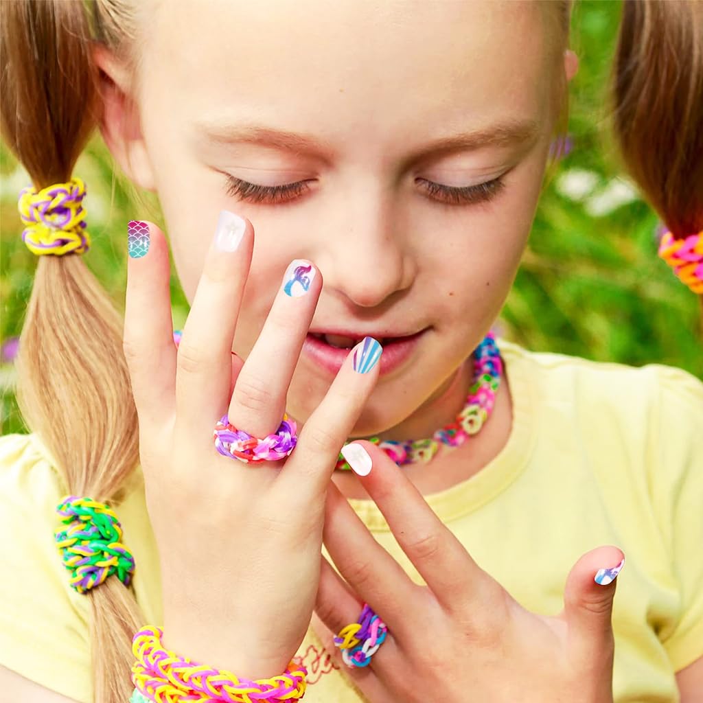 MAYCREATE Press on Nails for Kids with 120 pcs Cartoon Designs & Sticky Tabs | Fun DIY Gift
