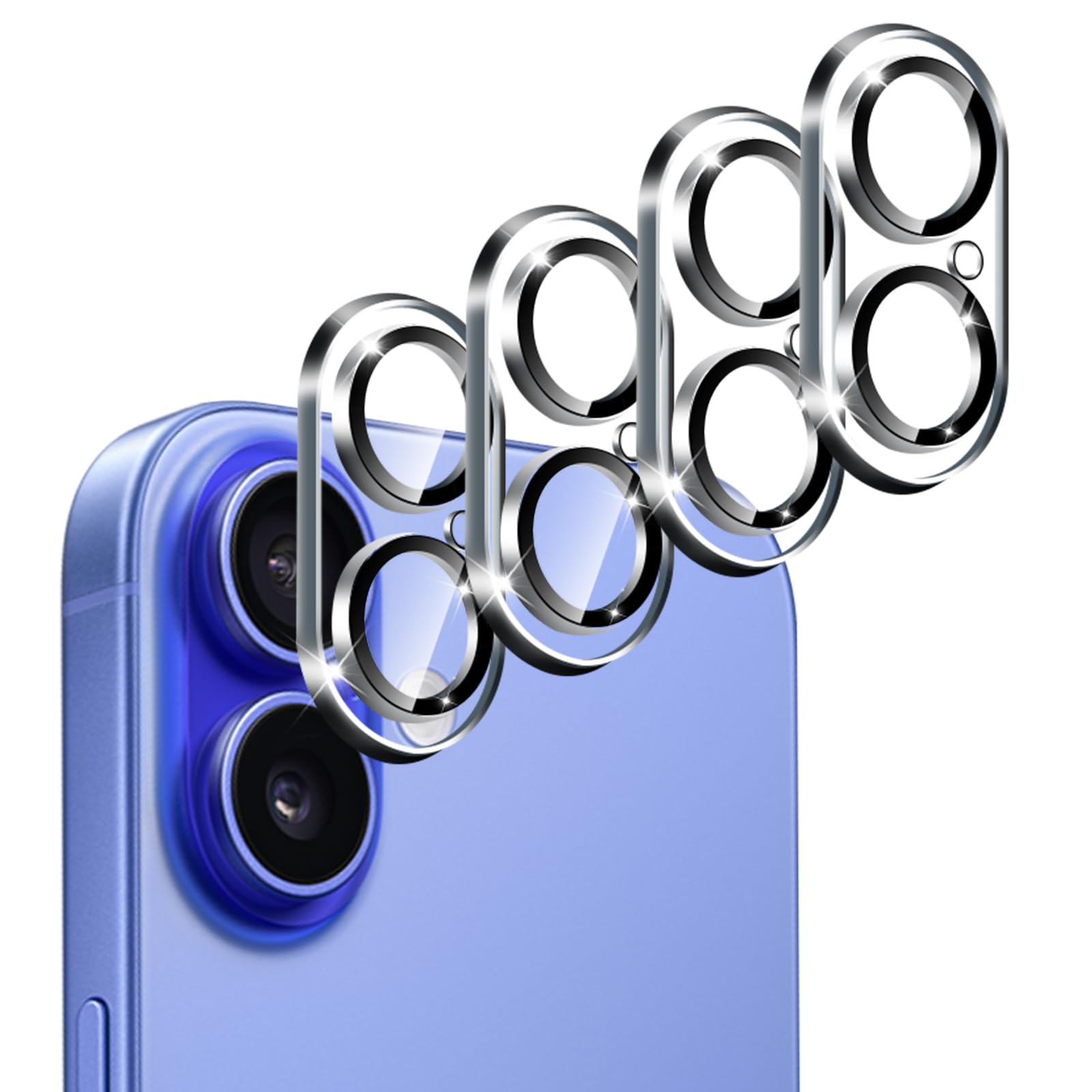 ZORBES® Compatible with iPhone 17, 4Pcs Phone Camera Lens Cover Clear Lens Protectors Snap-on Anti-scratch Lens Cover