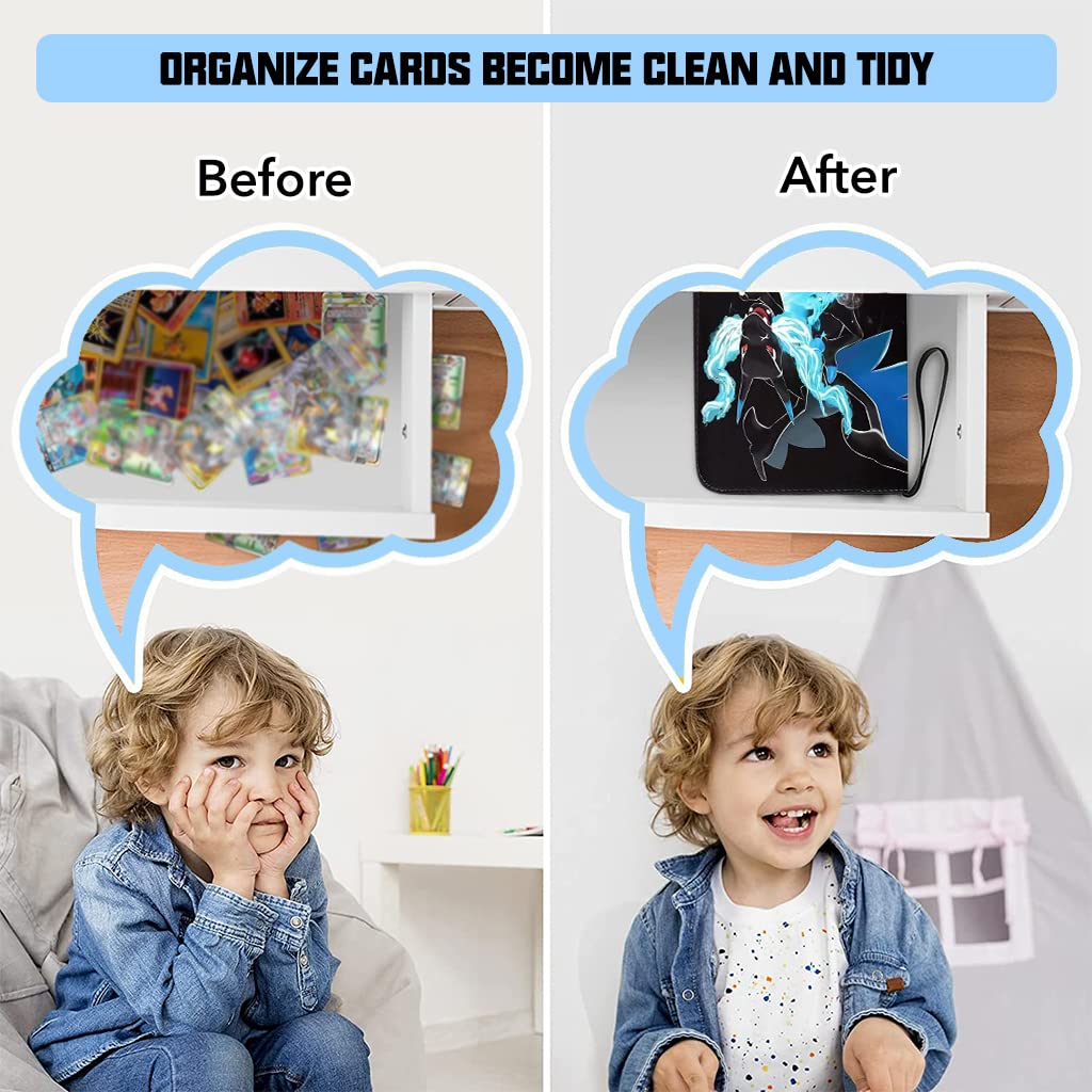 PATPAT Pokémon Card Binder for 400 Cards with Zippered Waterproof PU Cover | Charizard X Design