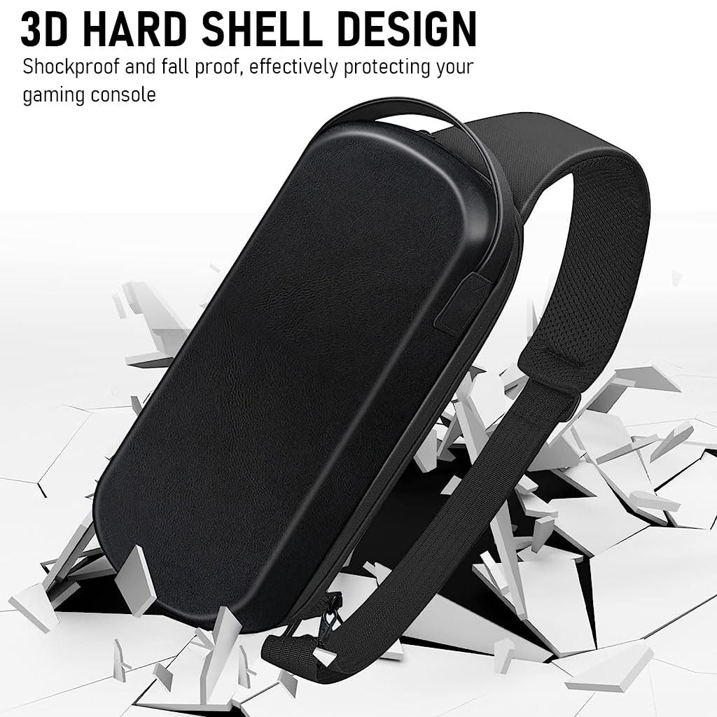 Verilux Steam Deck Carrying Case for Travel with EVA Hard Shell and Shoulder Strap | Waterproof Organizer Bag