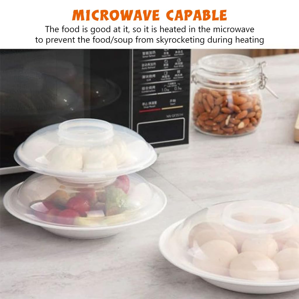 Supvox® Microwave Dish Cover Anti-splatter Plate Cover 3 Sizes Heat Resistant Clear Dish Cover Microwave Use Food Plate Cover Food Grade PP Kitchen Home Plate Cover Lids