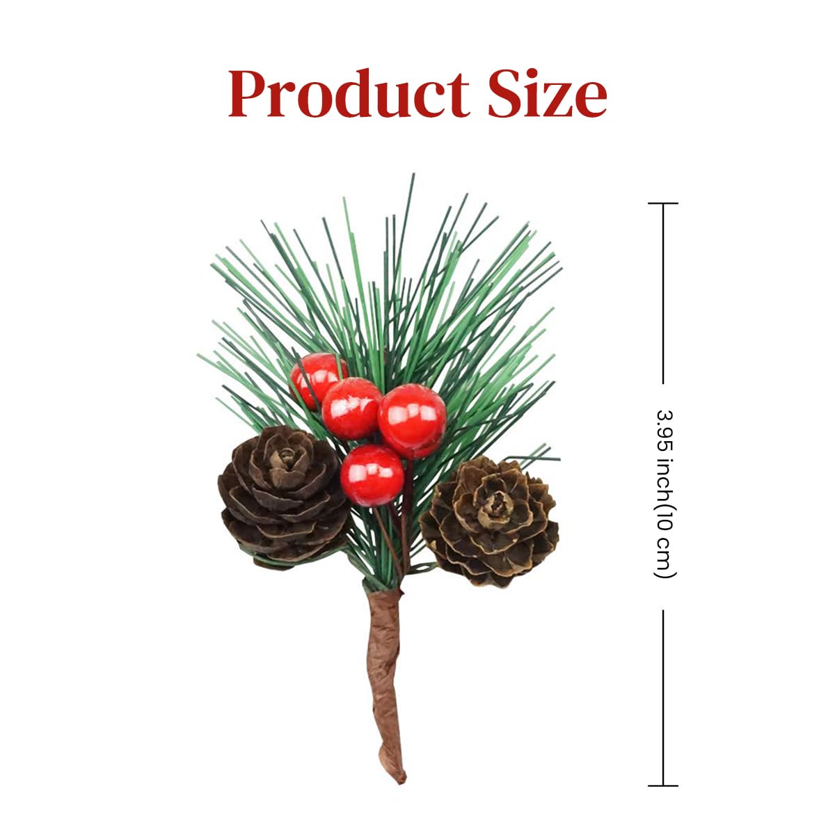 Supvox® 10Pcs Artificial Holly Ornament for Christmas Tree Christmas 3.14 Inches Realistic Decorative Holly Christmas Home Decor Mistletoe Ornament for Christmas Wreath, Christmas Tree, Door, Window