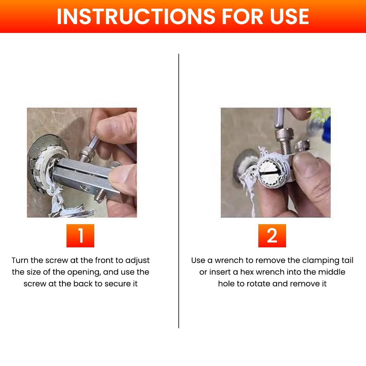 Serplex Faucet Angle Valve Extractor for Broken or Stripped Threads featuring Dual Screw-Hole Design and Adjustable Stainless Steel 2 PCS