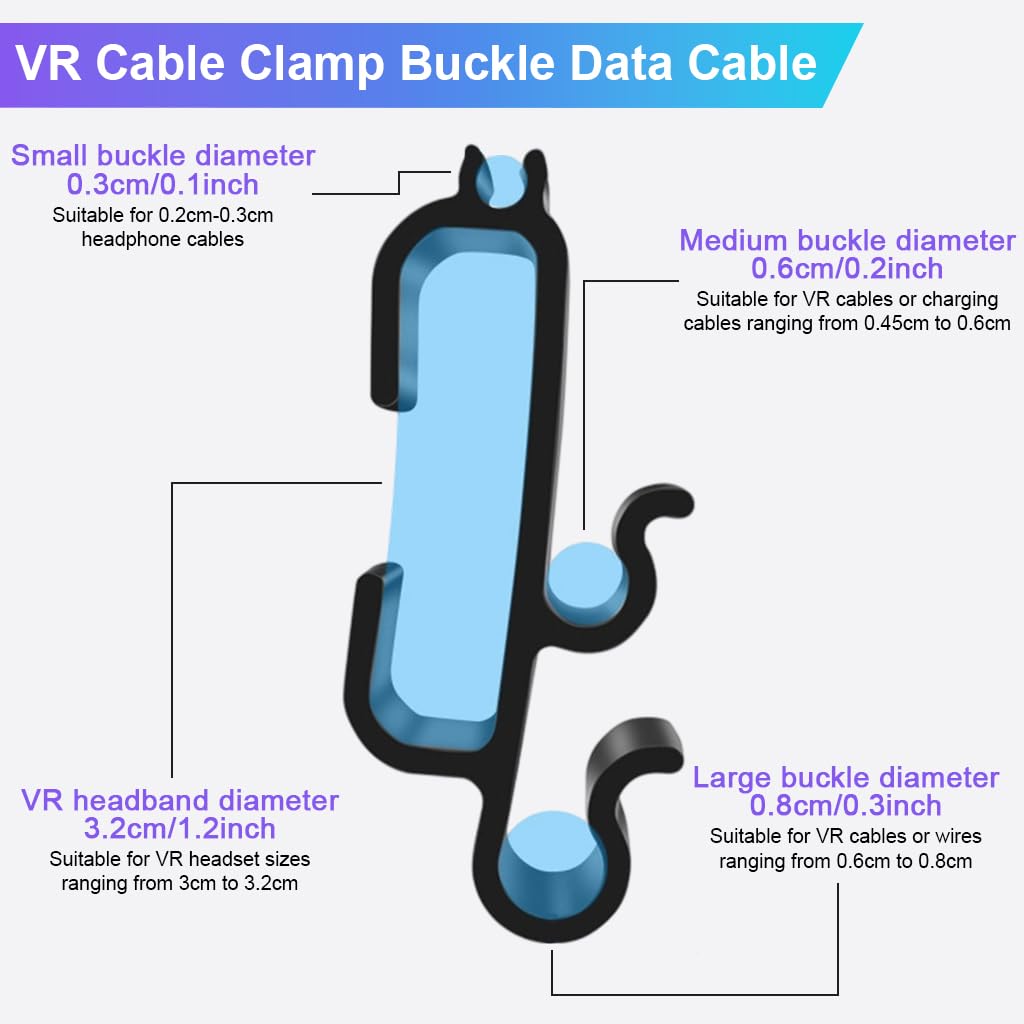 ZORBES VR Cable Clamp for Oculus Quest and Pico Headsets with Quick Release Buckle | Heat Resistant up to 105 Degrees