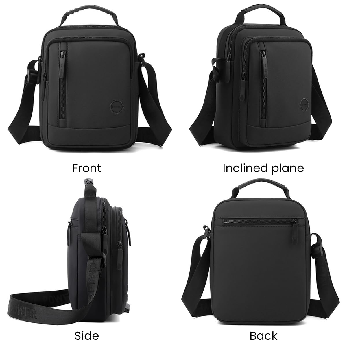 Venzina Sling Bag for Men featuring 20×10×25 cm storage and adjustable strap | Black Nylon