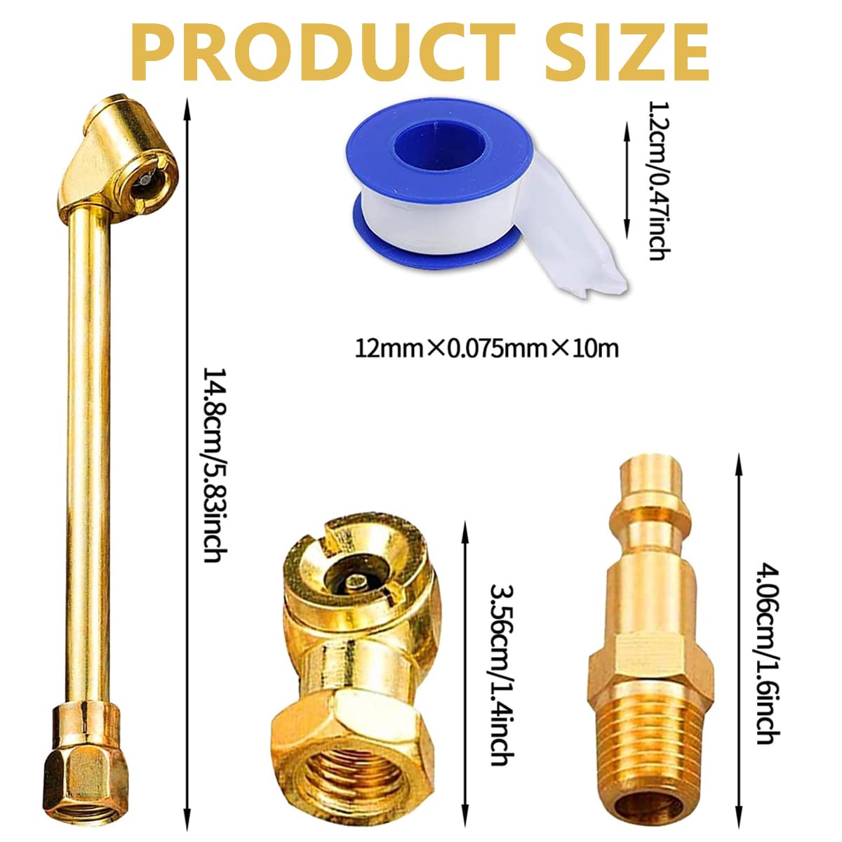STHIRA Air Chuck Set for Tire Inflation featuring Dual Head 1/4 Inch NPT Connectors | Brass Construction