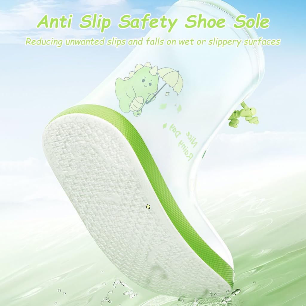 SNOWIE SOFT Clear Rain Shoe Covers for Kids with One Piece EVA Sole and 22.5cm Length | Waterproof PVC Design