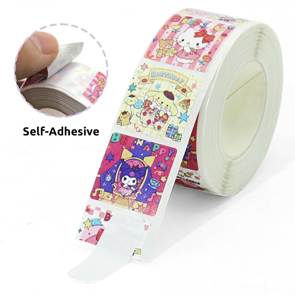 HASTHIP Sanrio Stickers for DIY Decoration featuring 500 pcs set and 8 character designs | Cute decals for kids and fans