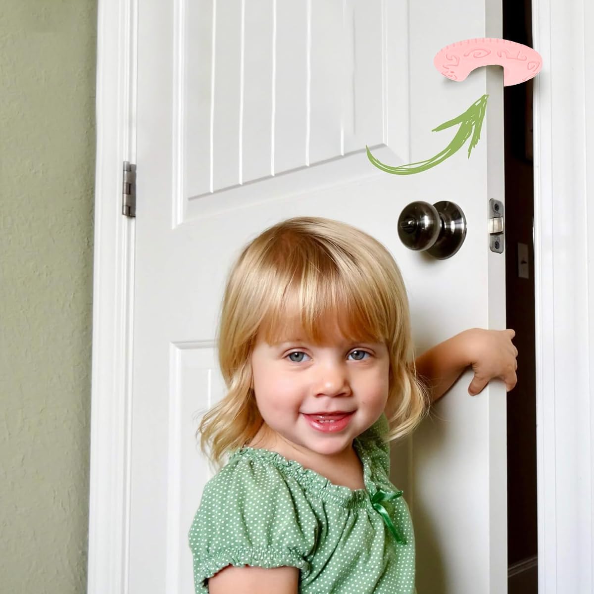 SNOWIE SOFT Silicone Door Slam Stopper for Baby Safety featuring Anti Slip Grip and 2Pcs Pink Set