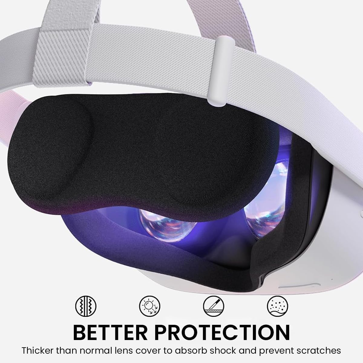 VR Lens Protector Cover for Meta Quest 3 and Quest 2 with Soft Lycra Fabric | Dustproof Scratch Resistant Lens Sleeve