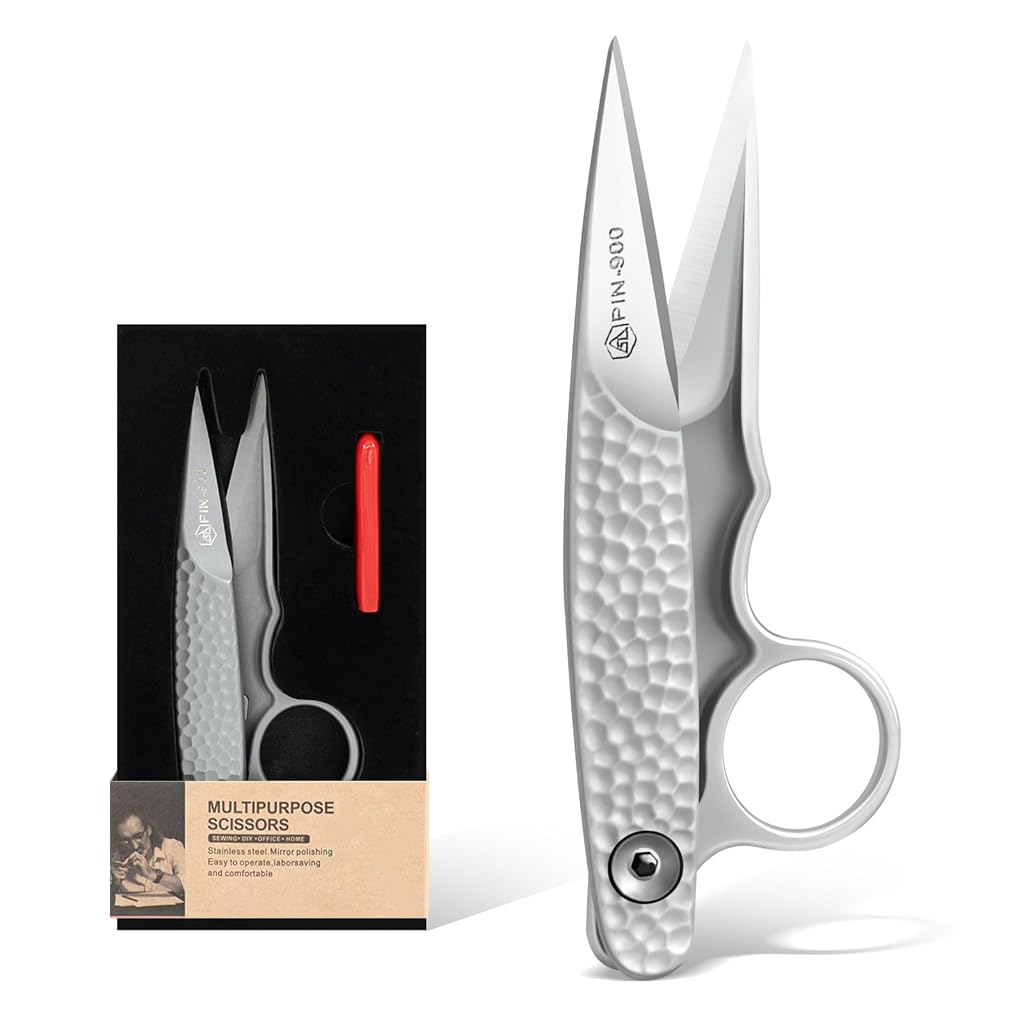 HASTHIP® Sewing Scissors Stainless Steel Sewing Scissors Spring Loaded Auto Bounce Back Design Comfortable Grip Utility Multipurpose Scissors for DIY Hand Crafts, Knitting, Crocheting