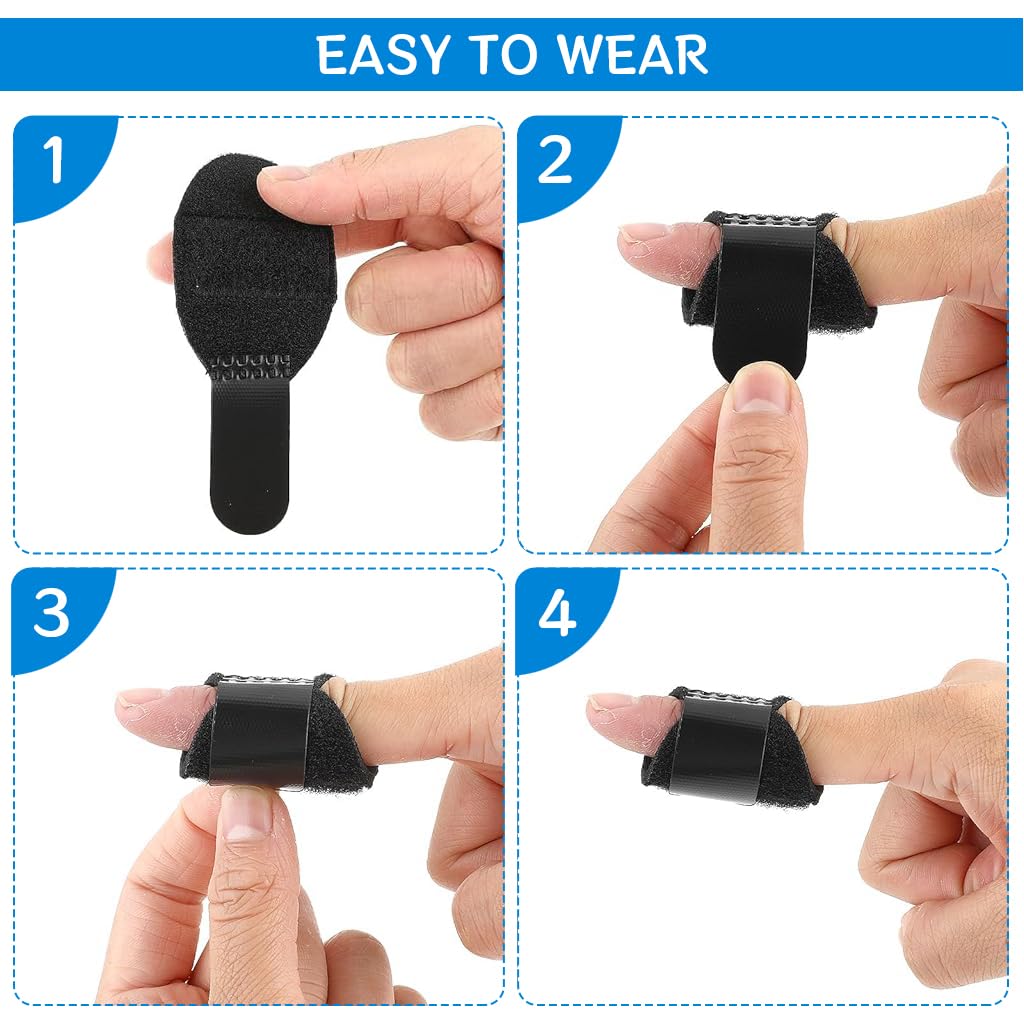 HANNEA Trigger Finger Splints for Pain Relief and Knuckle Immobilization | 10PCS with Built-In Aluminum Brace