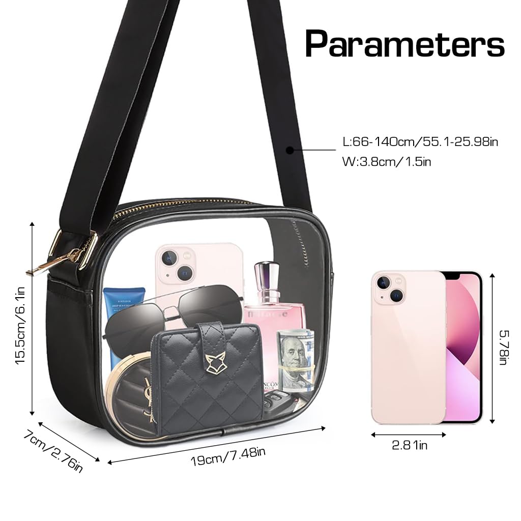 PALAY® Crossbody Bag For Women Messenger Bag Waterproof Sling Bag for Women with Adjustable Shoulder Strap Transparent Purse Clear Bags