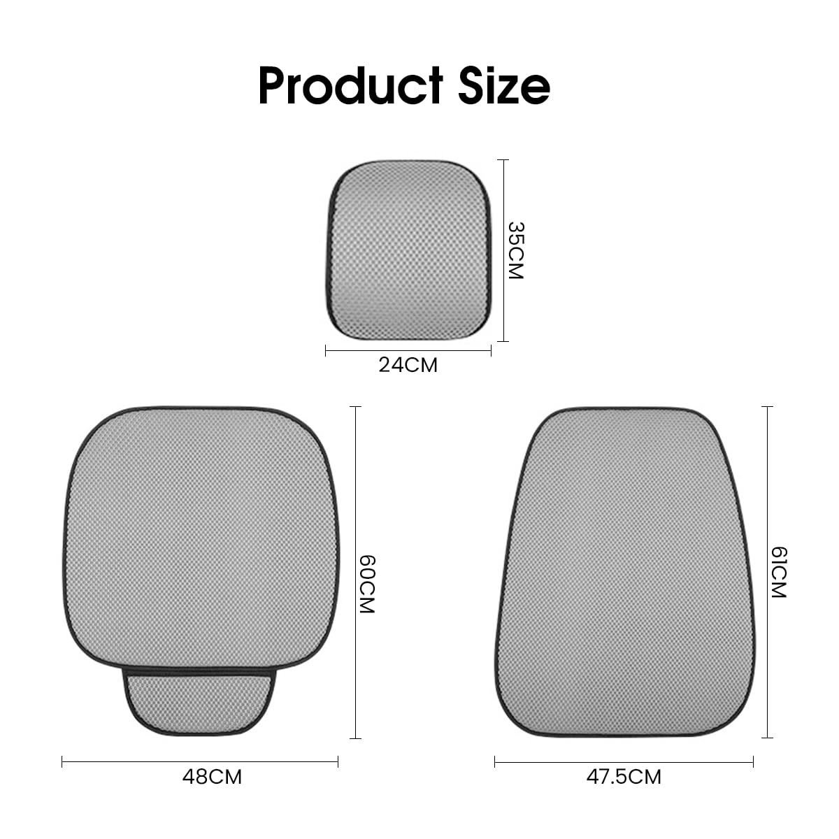 STHIRA Car Seat Cover for Summer with Non Slip Silicone Dots and Grey Polyester Fabric | Universal Fit