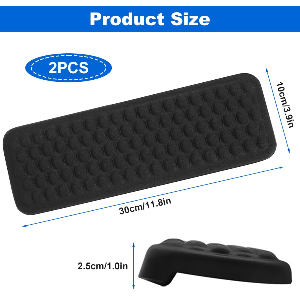 ZORBES Keyboard Wrist Rest Pad for Typing Comfort featuring Memory Foam Cushion 11.8 in Black