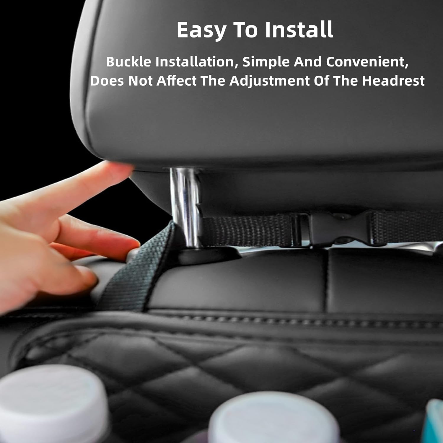 STHIRA PU Leather Car Seat Back Organizer with Tissue Holder for Travel and Storage | Waterproof Multi Pocket Design