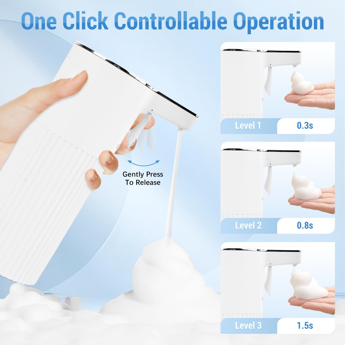Supvox Hand Soap Dispenser 400ml for Kitchen and Bathroom featuring Push Lever and Dual Mounting | Battery Operated